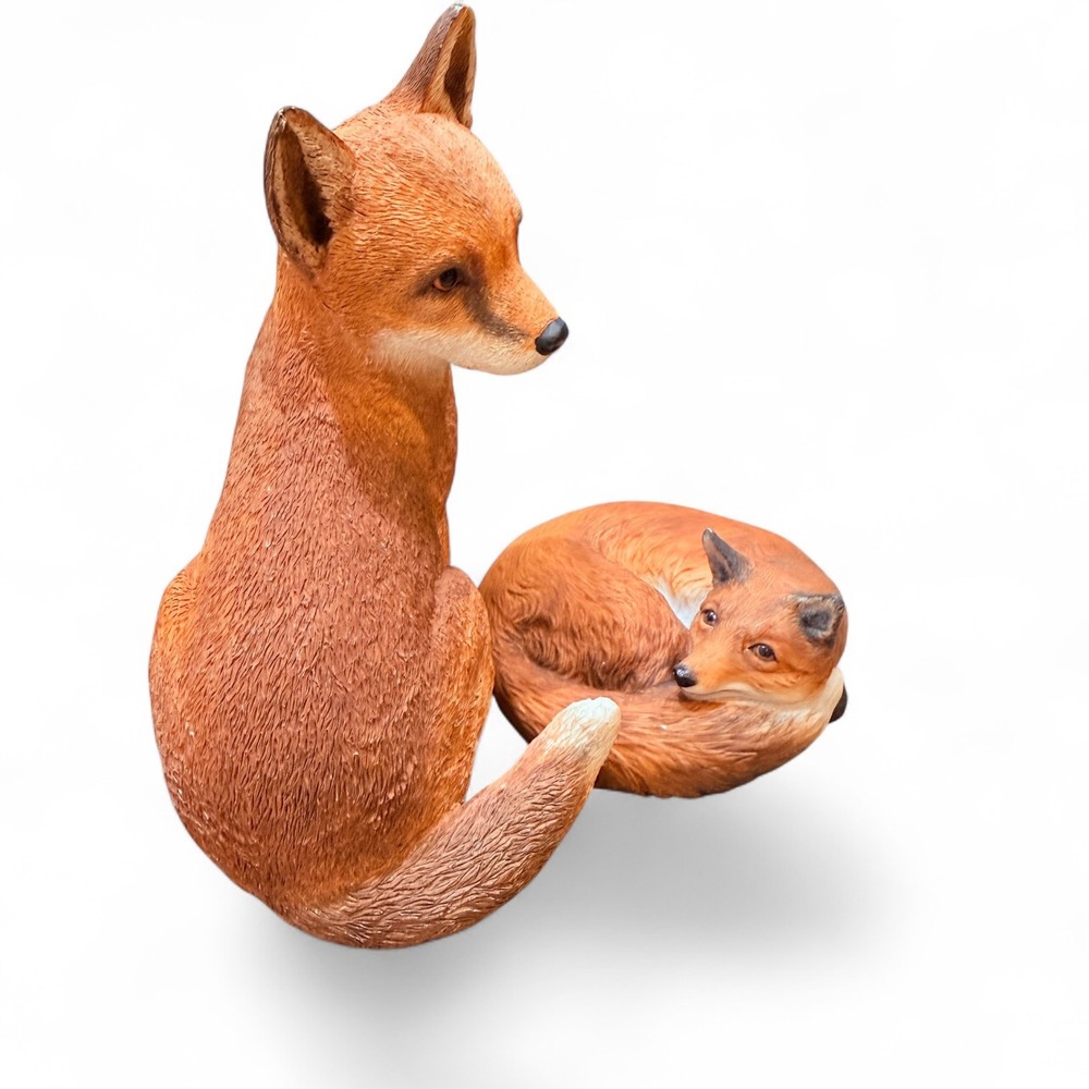 Aynsley & Country Artists Red Fox Figurines‎ Set Vintage Porcelain Resin Decor - Picture 3 of 16